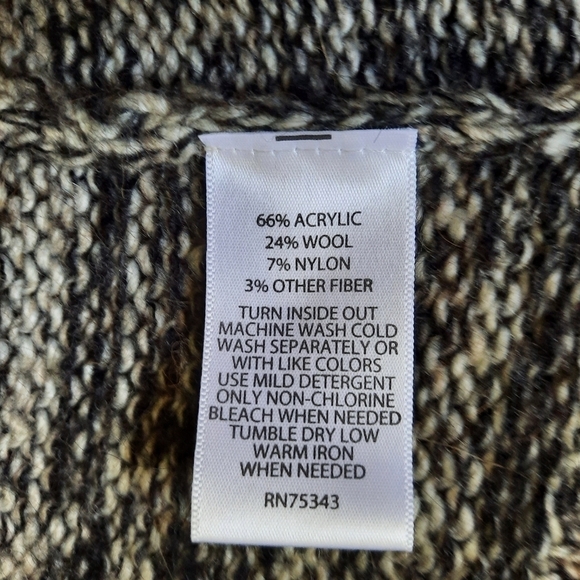 RUBY Moon Wool Blend Knit Cardigan Open Front Black & Gray Small - Picture 5 of 6